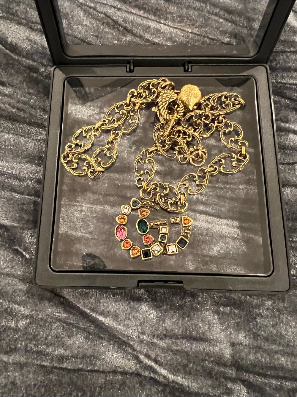Vintage Gucci Multicolored GG Bronze Necklace - Picture 6 of 6